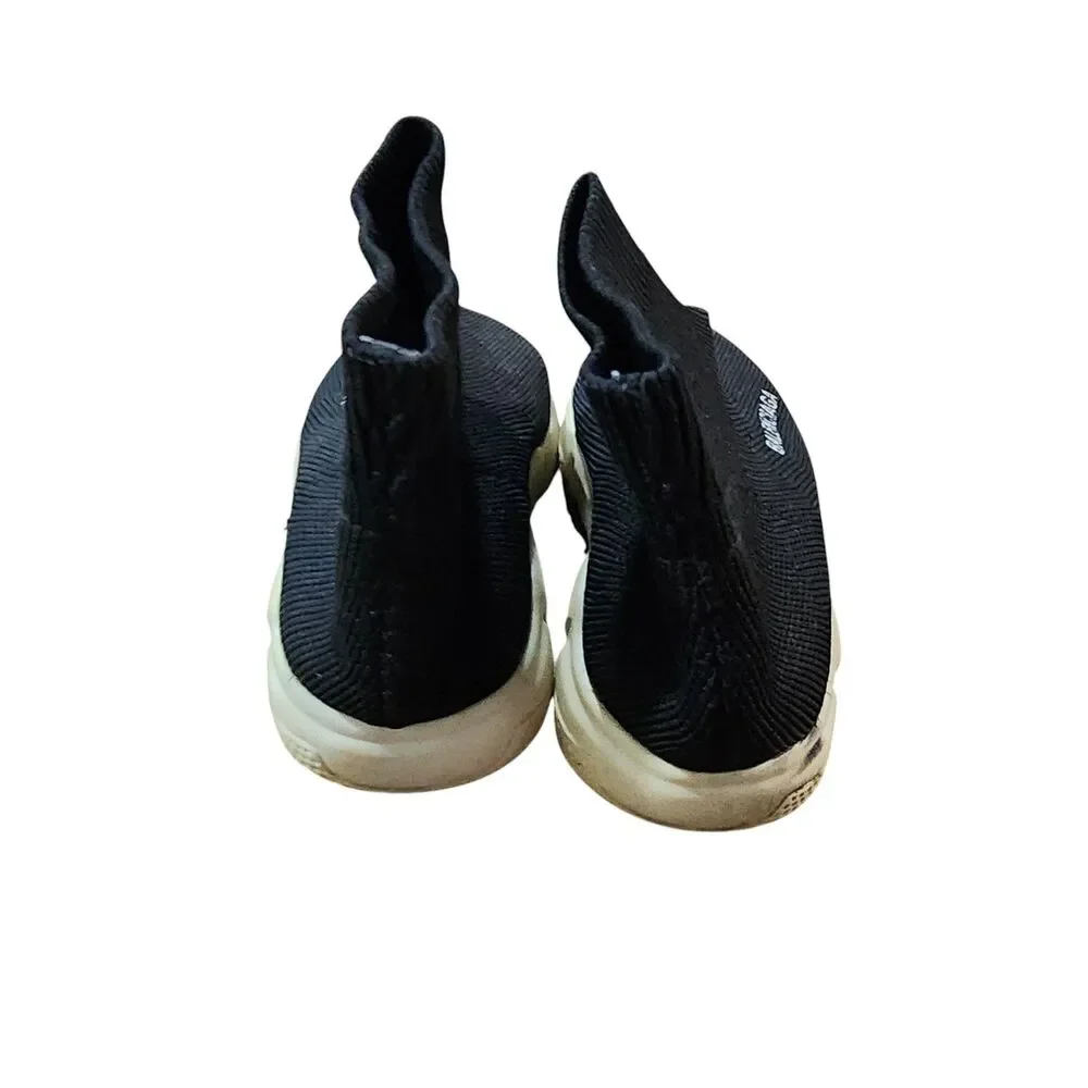 Balenciaga Toddler Sock Sneakers Black Logo Slip On Kids Shoes‎ Size 21